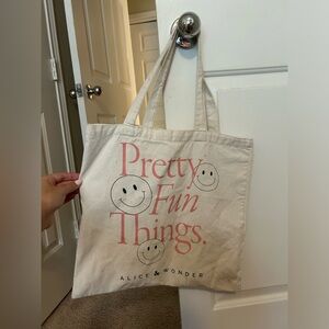 Alice & Wonder Printed Canvas Tote Bag
